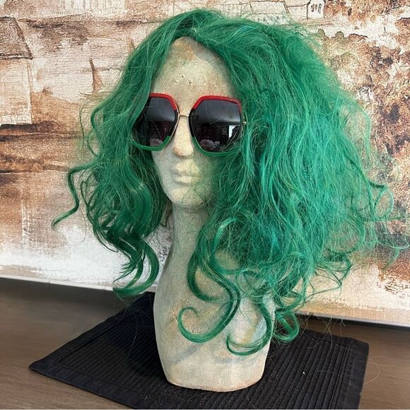 Messy Scrunchie Green Wig/Synthetic - Picture 2 of 7